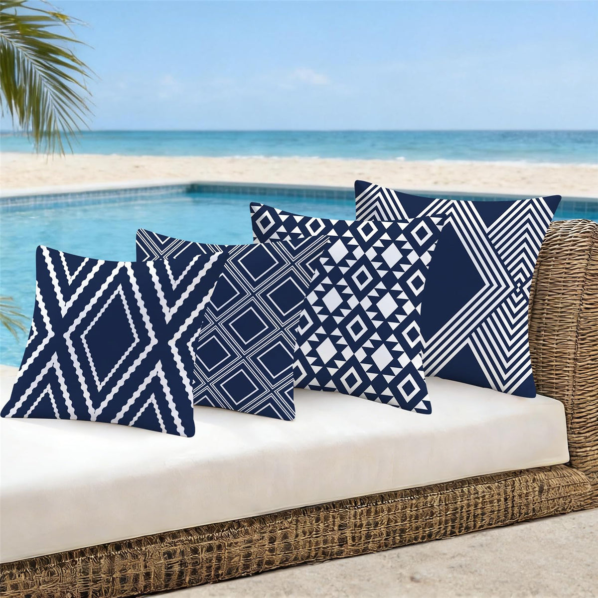 NIGHTWISH 4-pack outdoor pillow covers ready to refresh patio decor.