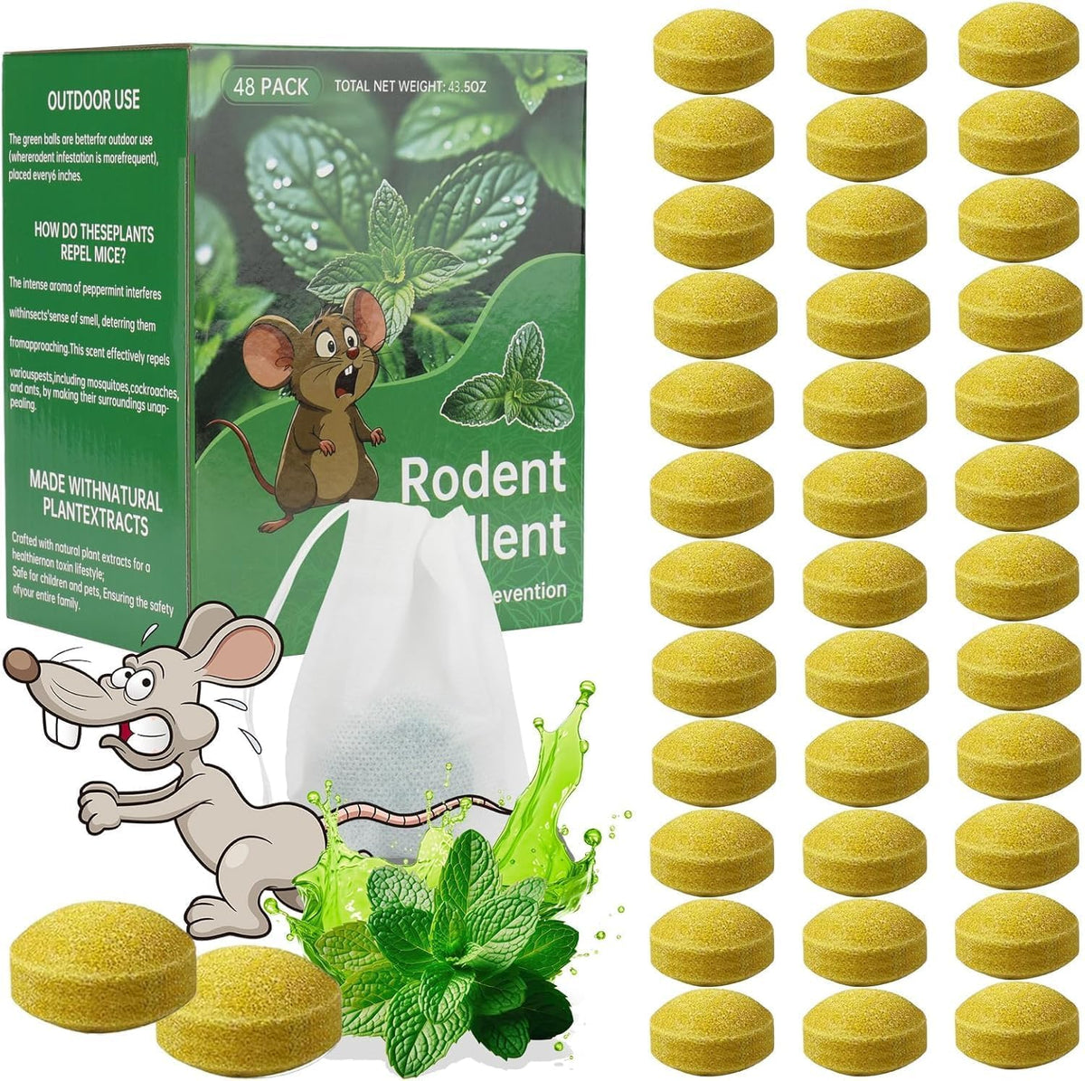 Nihasker 48-pack mouse rodent deterrents for home and warehouse.