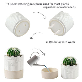 Nihow ceramic planter with drainage hole promotes soil aeration.