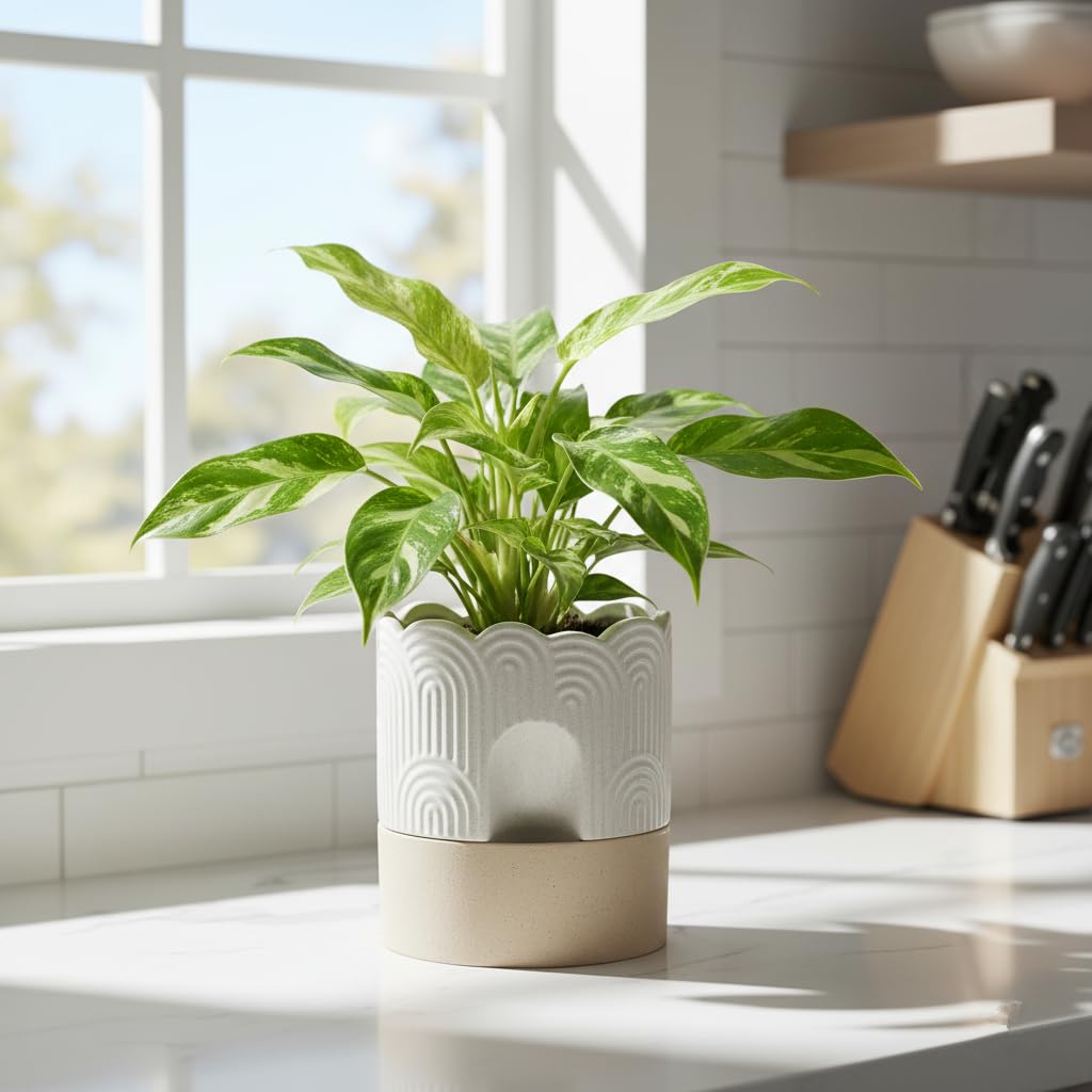 Nihow ceramic texture finish adds modern natural look to planter