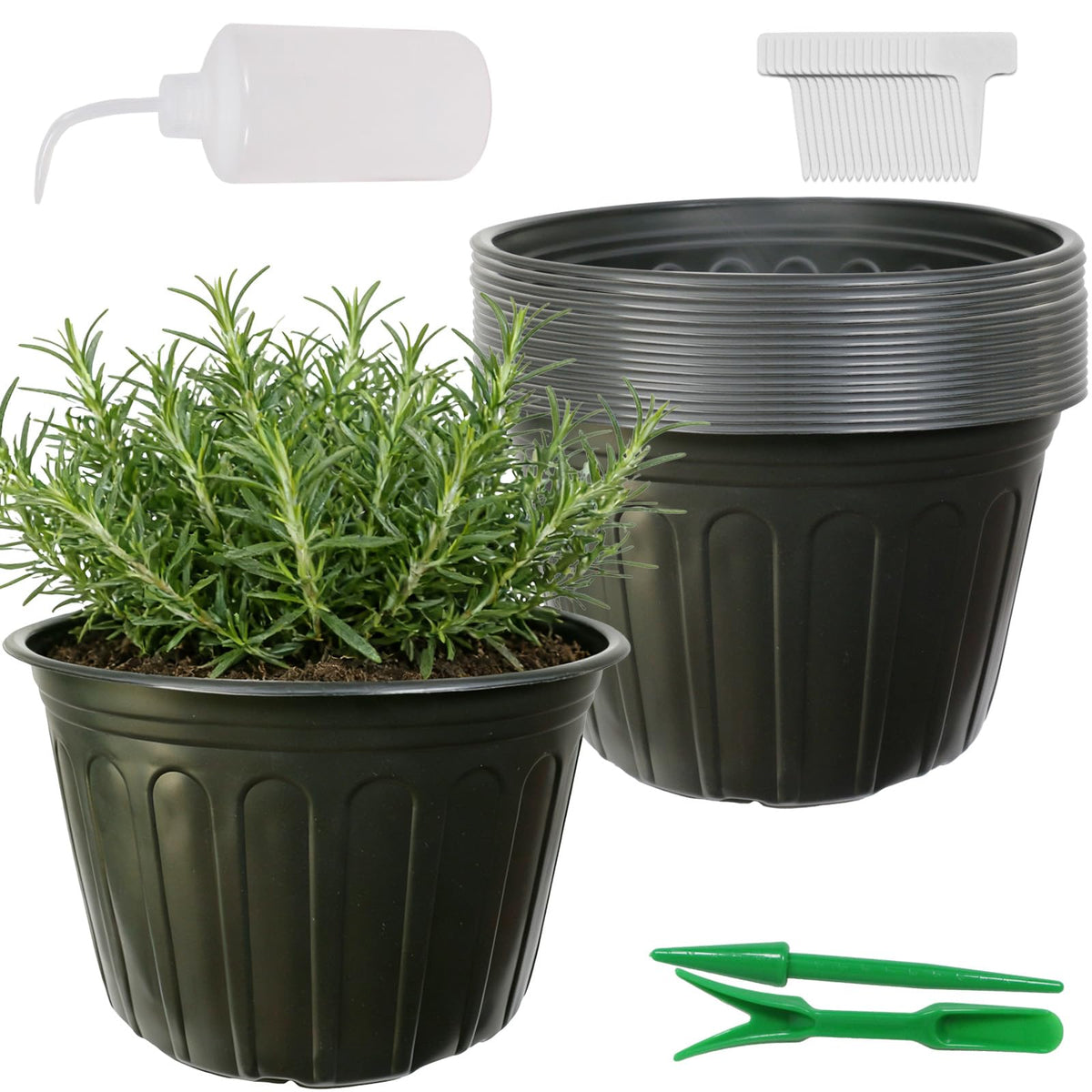 Niiiice 12-pack 5-gallon flexible plant pots for seed starting and transplantation.