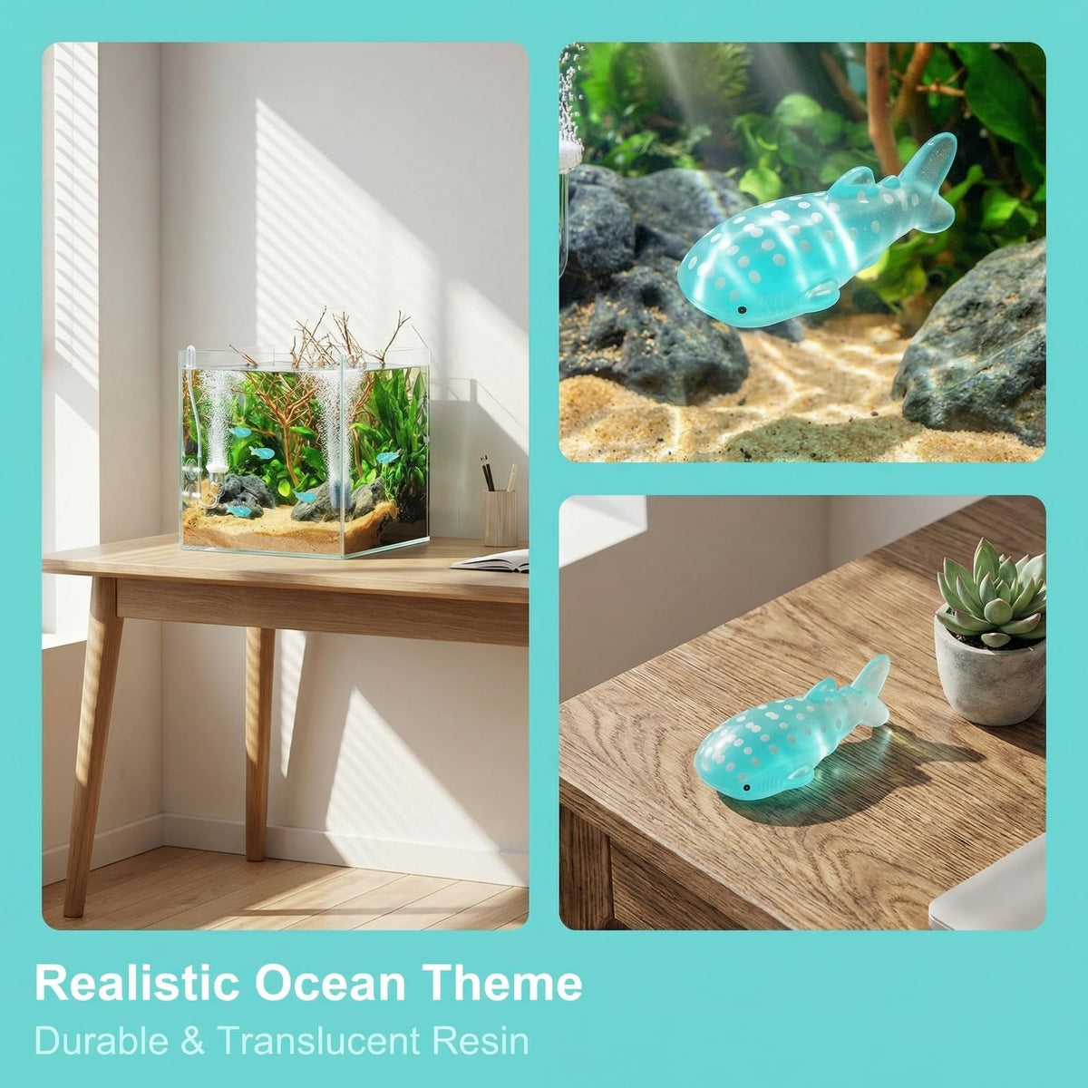 NIIIYTYB tiny resin shark and fish decor for dioramas and aquariums