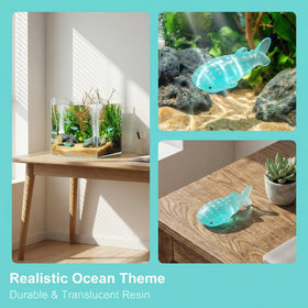 NIIIYTYB tiny resin shark and fish decor for dioramas and aquariums