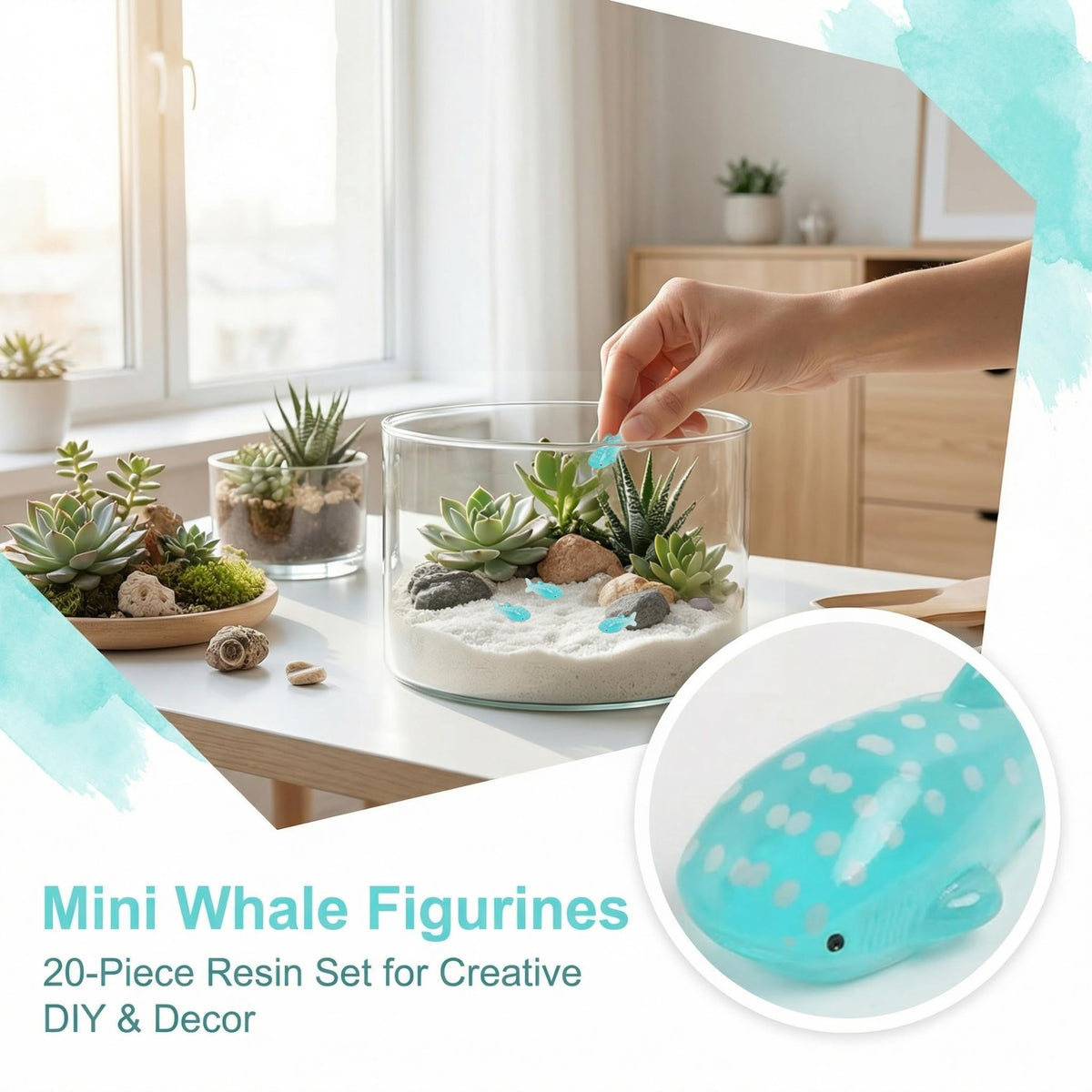 NIIIYTYB mini resin whale detail adds realistic ocean charm to crafts
