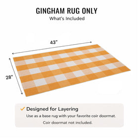 NIIKOOS farmhouse-chic-plaid-entryway-rug adds warm decor and simple care