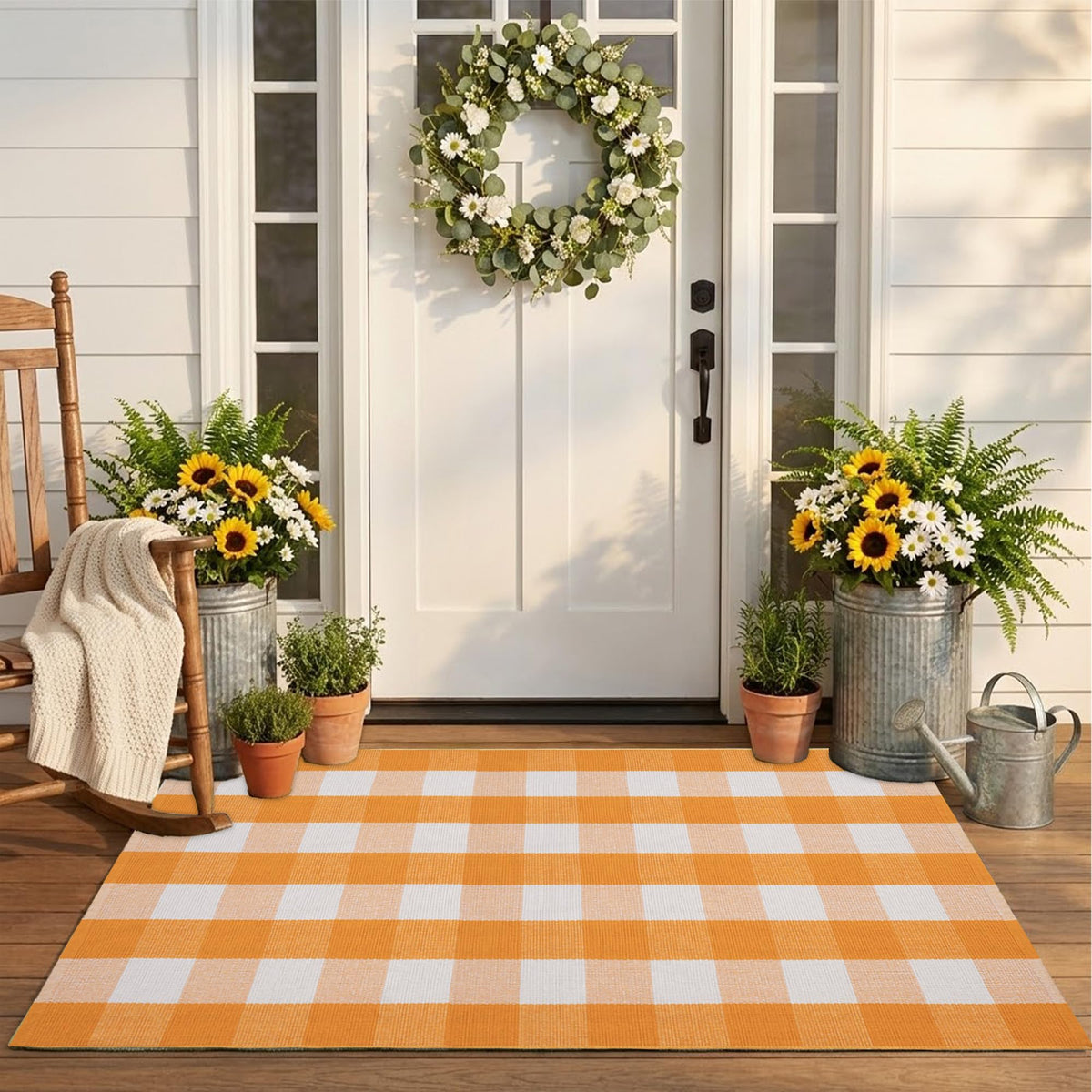 NIIKOOS versatile-entryway-plaid-decor enhances entryways and patios with timeless charm