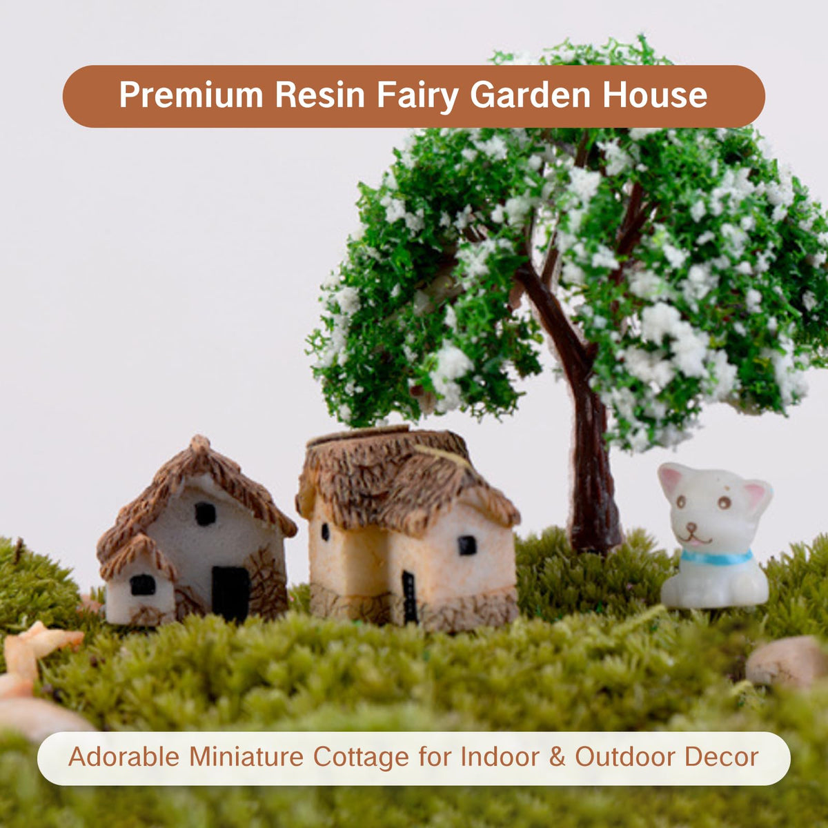 NIIIYTYB miniature cottages showcase realistic textures for garden or shelf displays.