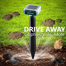 NIKAND Mole deterrent in action protecting garden beds