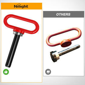 Nilight easy-grip hitch pin supports one-handed installation and removal.