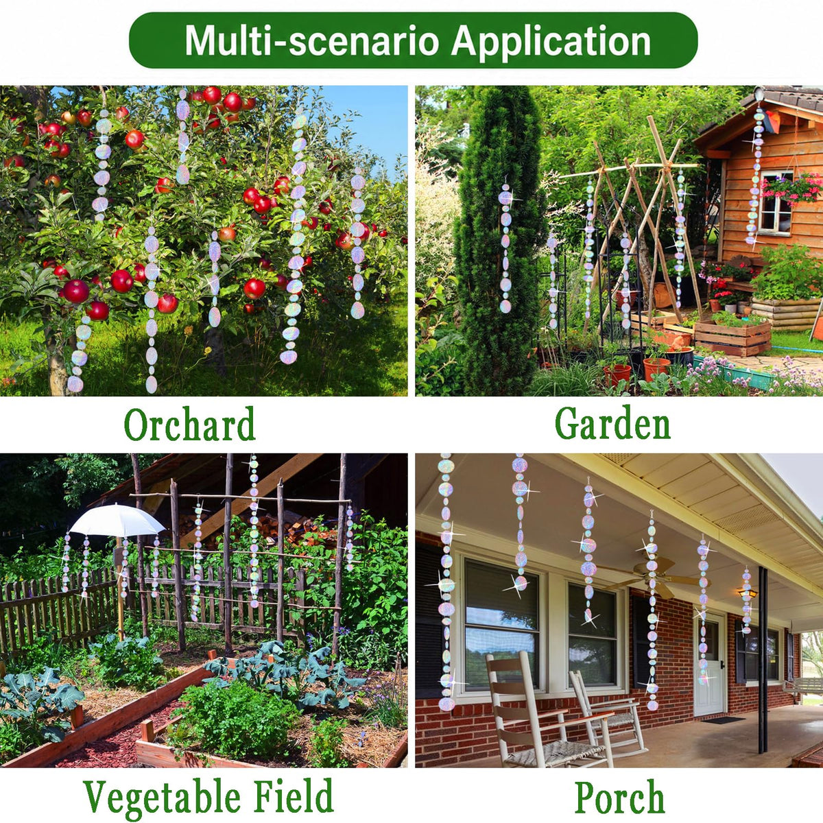 Nilioerup outdoor deterrents suit gardens, patios, and orchards for bird control