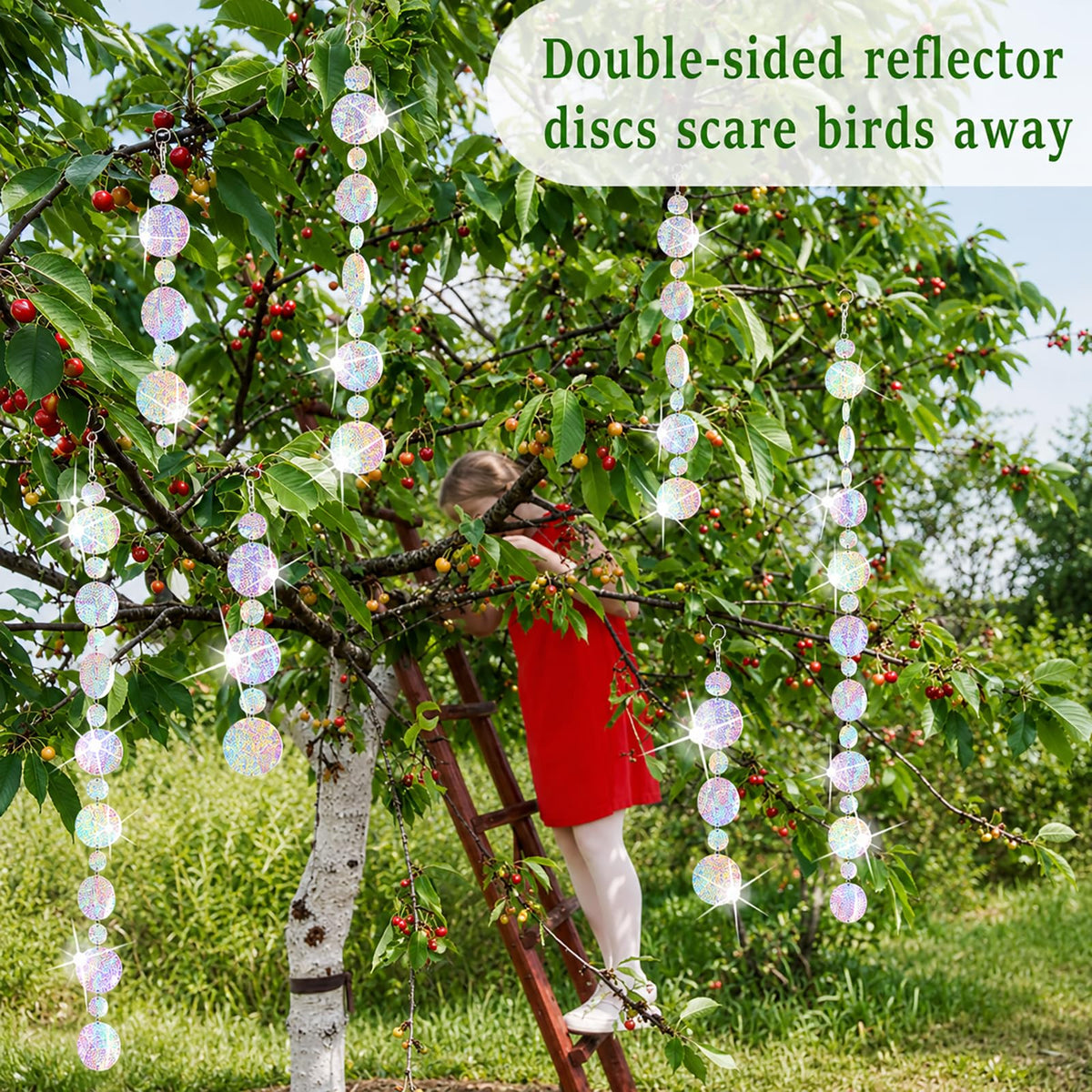 Nilioerup 40-inch discs catch light and create movement to challenge birds