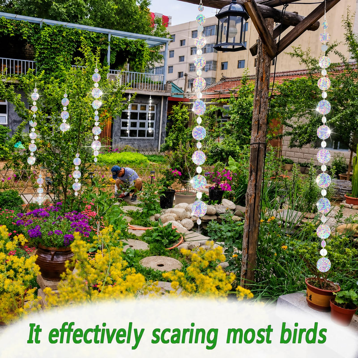 Nilioerup bird deterrent set helps protect crops and decorative spaces