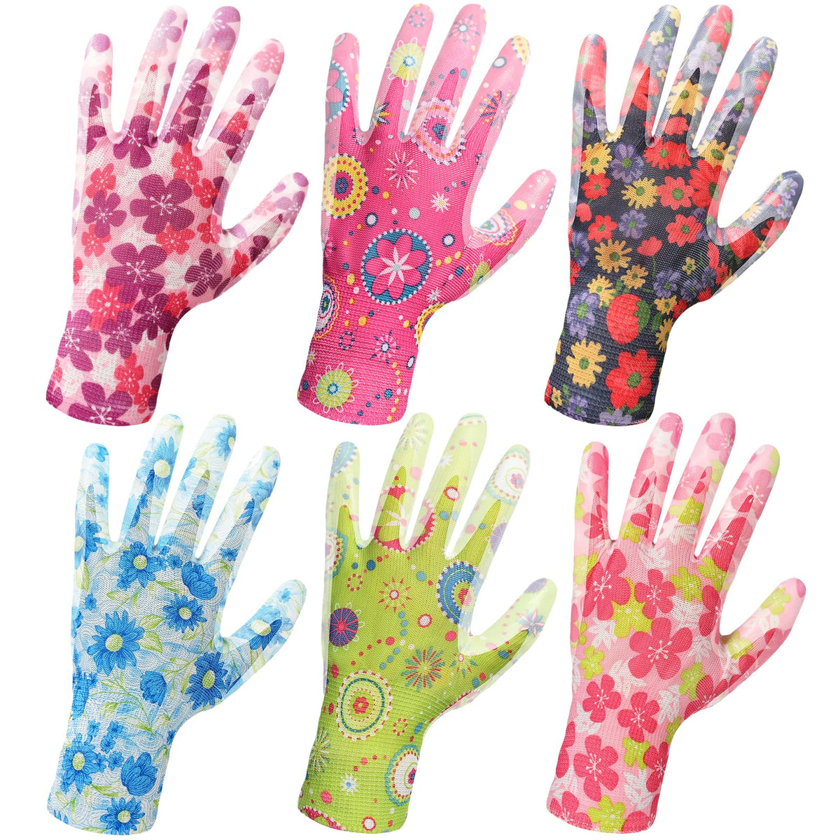 Nimalpal red gardening gloves close-up showing enhanced grip for precise tool handling.