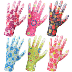 Nimalpal red gardening gloves close-up showing enhanced grip for precise tool handling.