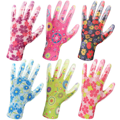 Nimalpal red gardening gloves close-up showing enhanced grip for precise tool handling.