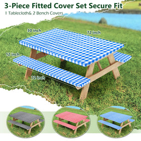 Nimalpal blue bench covers protect seats during camping.