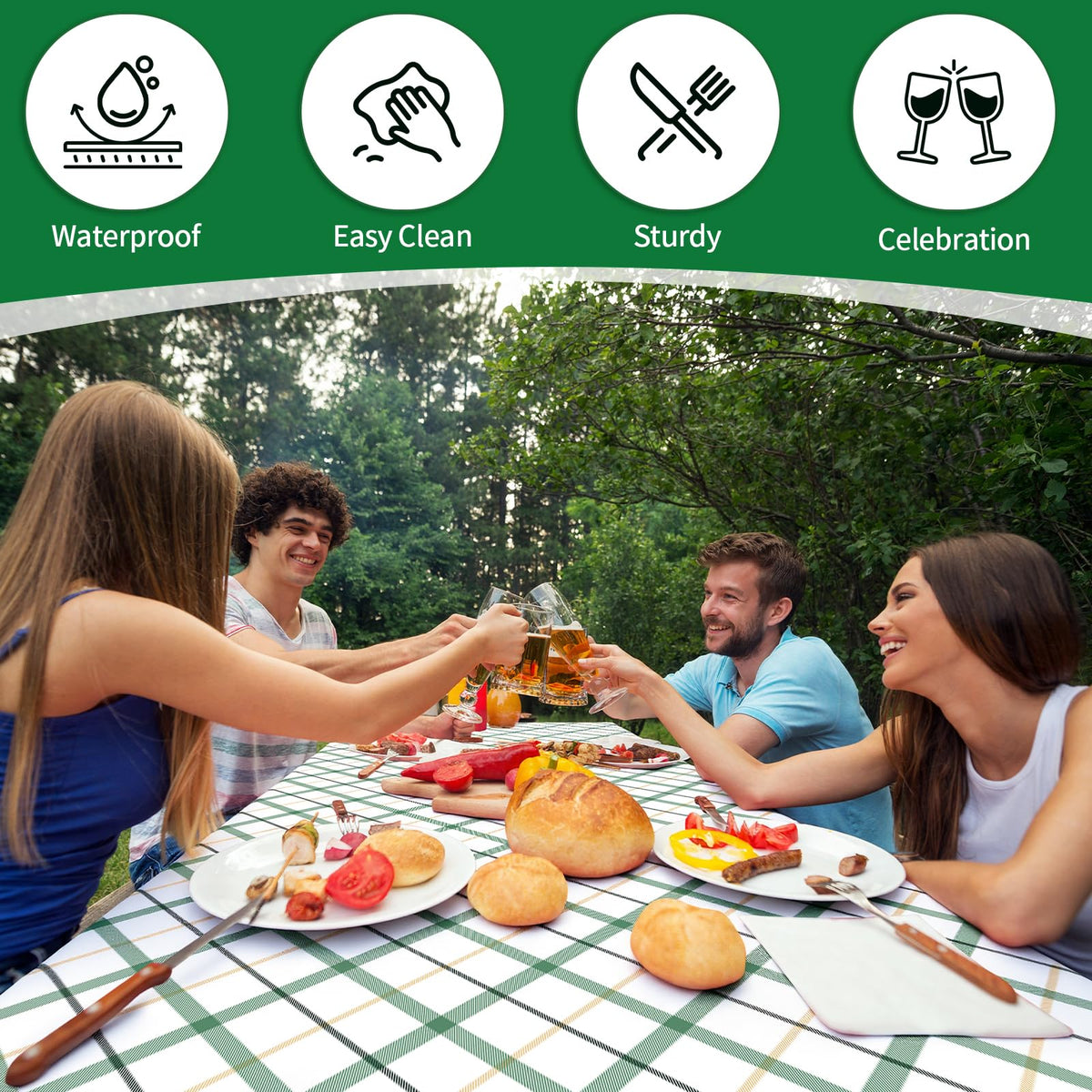 Nimalpal checkered pattern design adds warm rustic charm to outdoor gatherings.