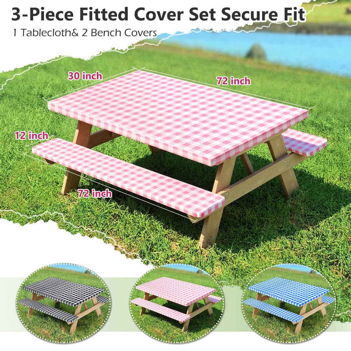 Nimalpal classic pink checked pattern adds style to outdoor dining.