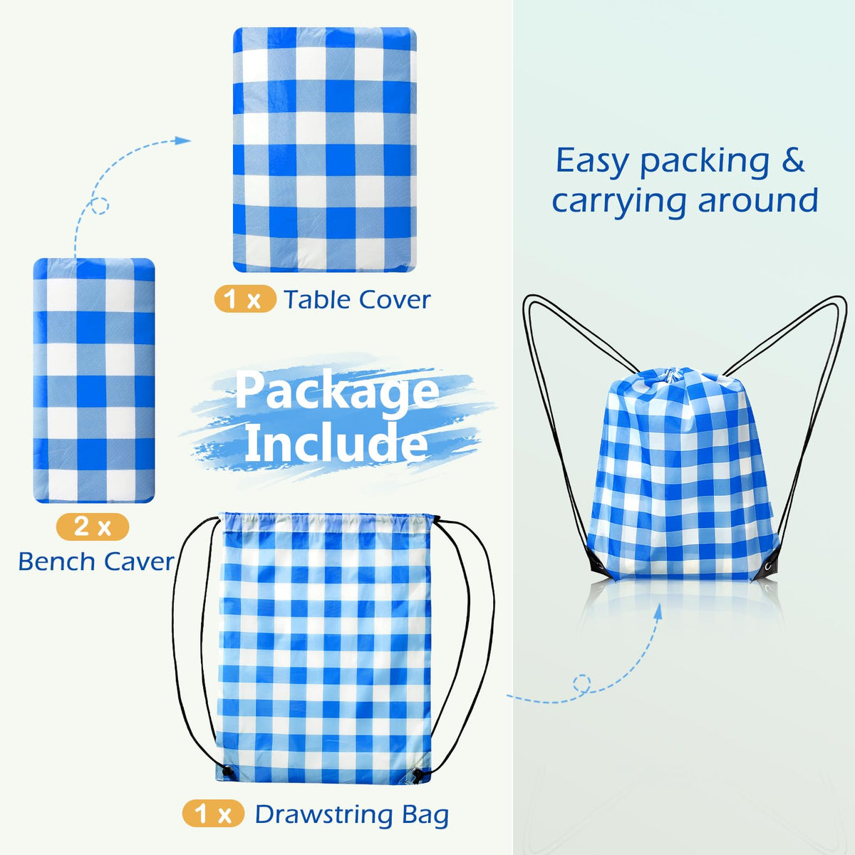 Nimalpal drawstring bag blue for easy storage and transport.