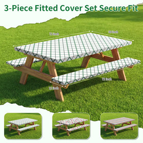 Nimalpal bench and table cover fabric close-up showing durable, wrinkle-free material.