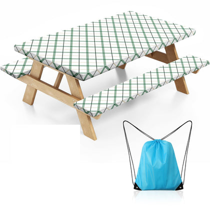 Nimalpal picnic table cover with full setup protecting outdoor tables during meals.