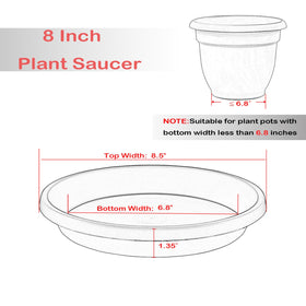 NIMYAU 8-inch plant saucer side angle showing thick plastic