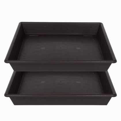 NIMYAU square plant saucer top view brown catching overflow water