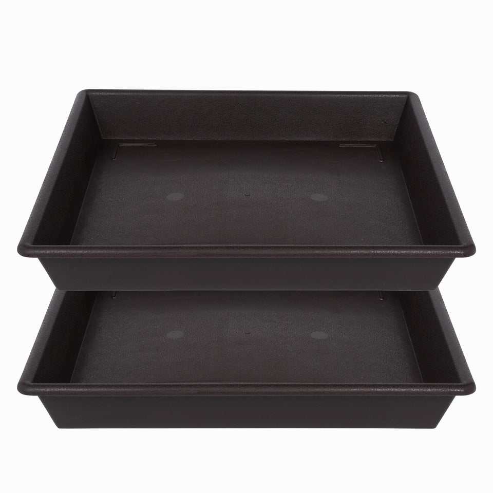 NIMYAU square plant saucer top view brown catching overflow water