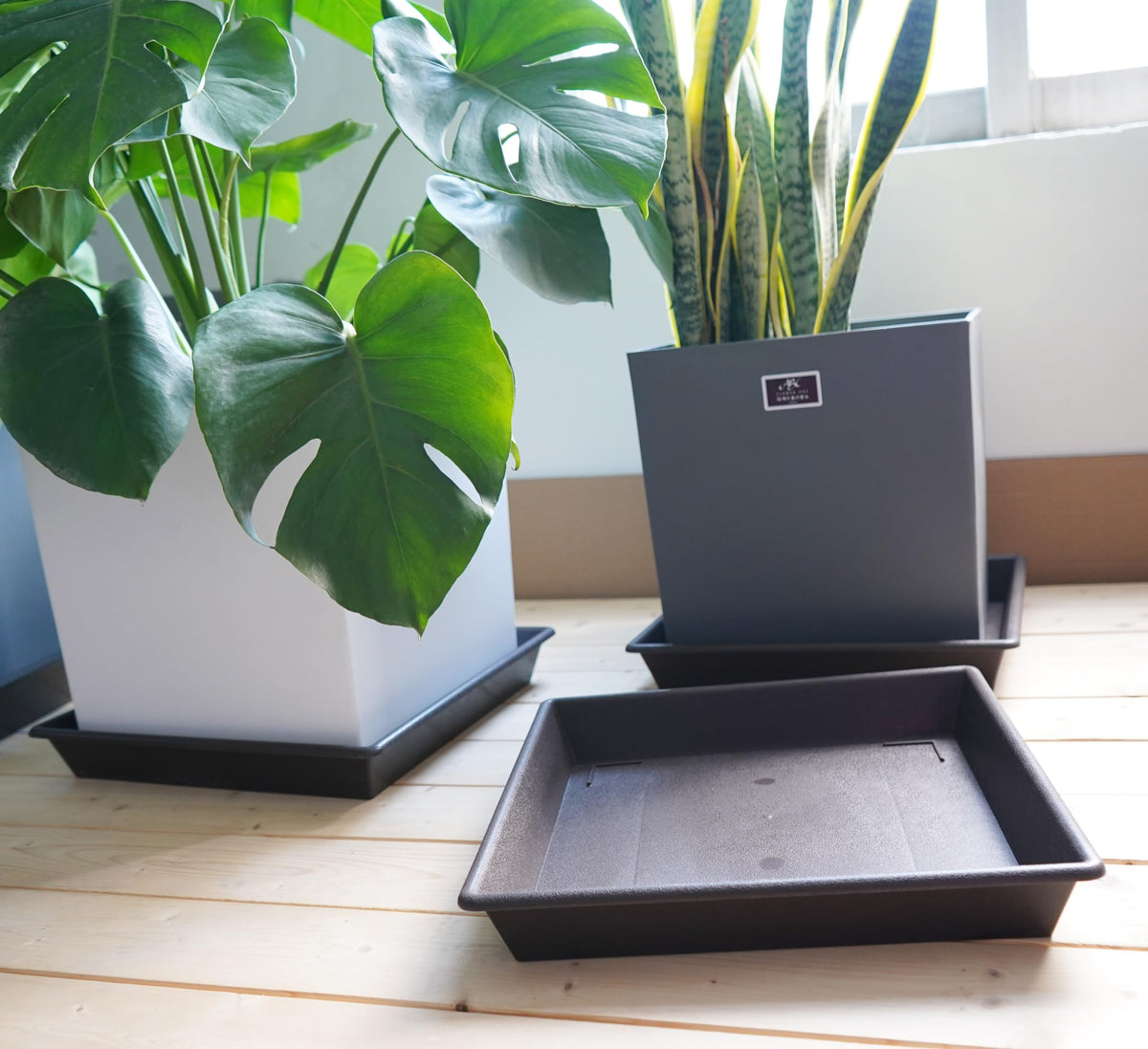 NIMYAU square plant saucer placed indoors and outdoors for protection
