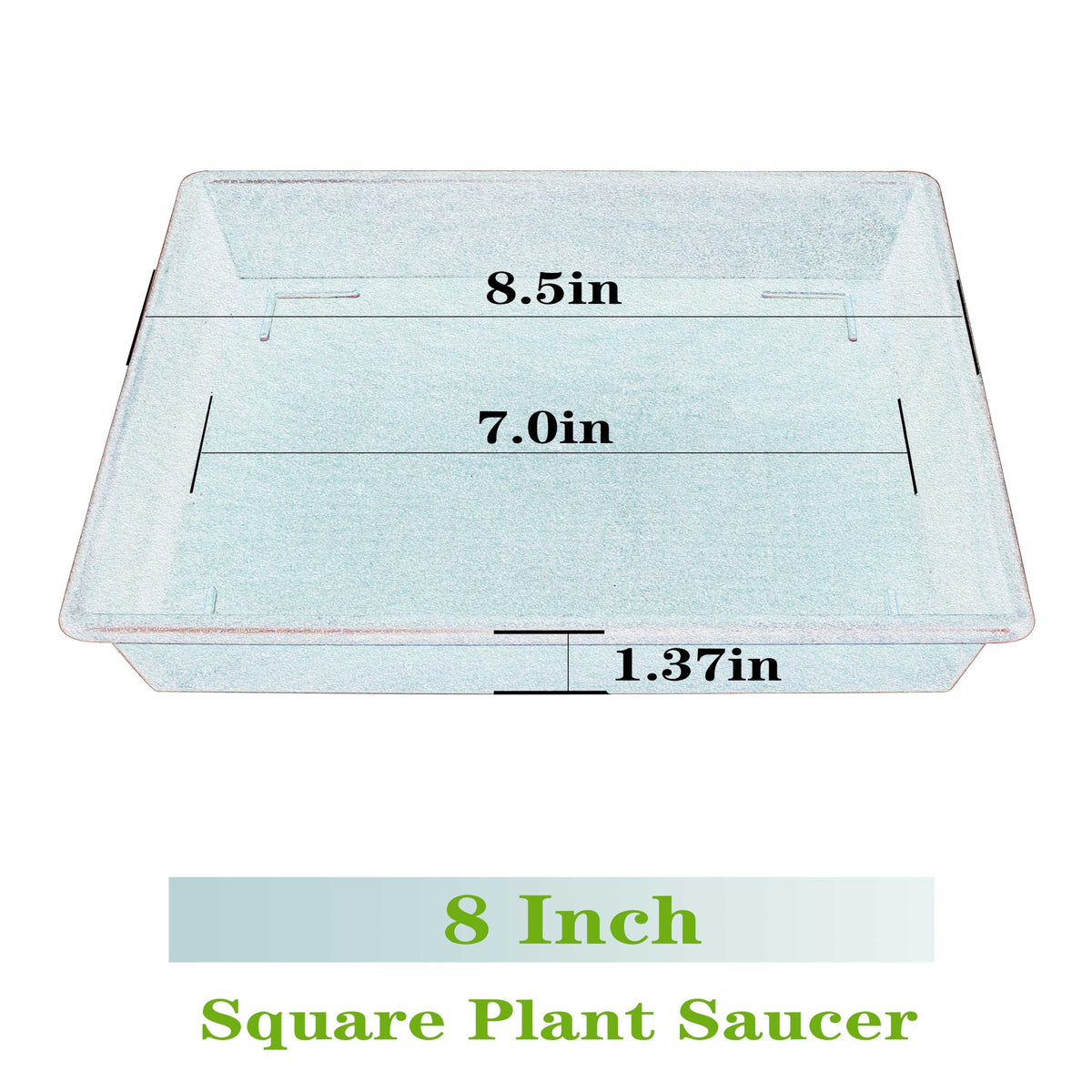 NIMYAU square saucer 10-inch; sturdy black plastic drip tray for outdoor pots.