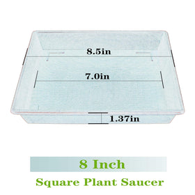 NIMYAU square saucer 10-inch; sturdy black plastic drip tray for outdoor pots.