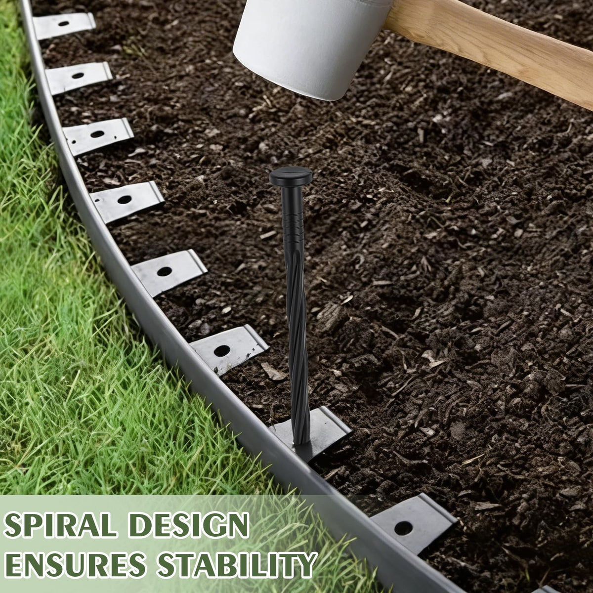 9TH SHOP paver-edging-stake helps create straight lines with hammer-in use