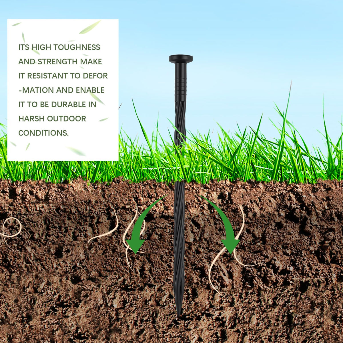 9TH SHOP weed-fabric-stake keeps fabric in place on uneven ground