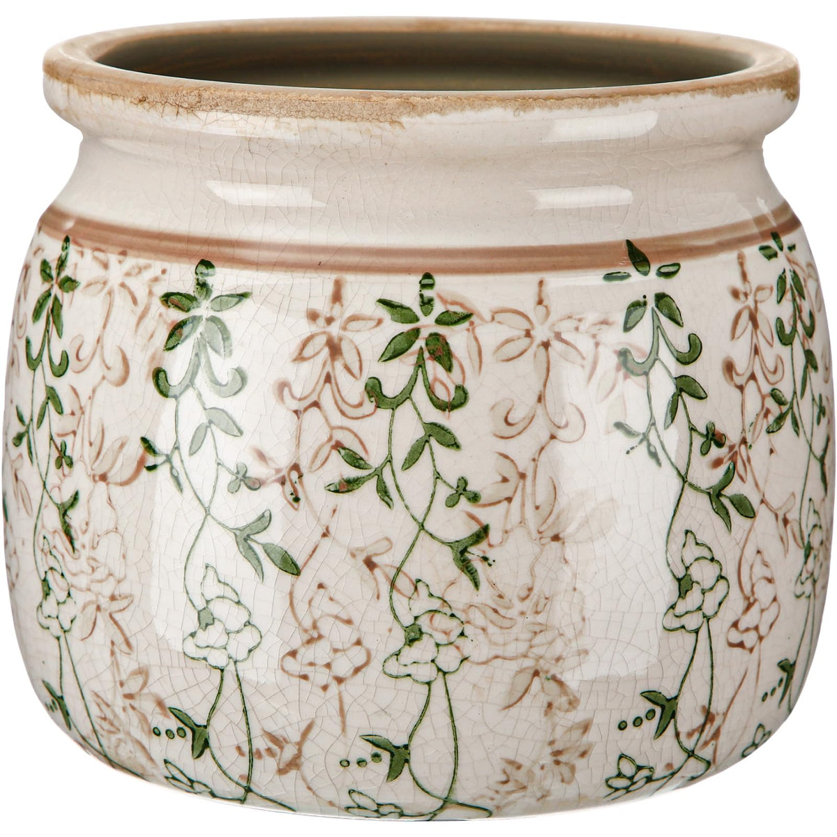Ninehaoou vintage planter beige green adds rustic charm to shelves and tables.