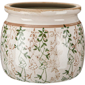 Ninehaoou vintage planter beige green adds rustic charm to shelves and tables.