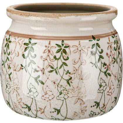 Ninehaoou vintage planter beige green adds rustic charm to shelves and tables.