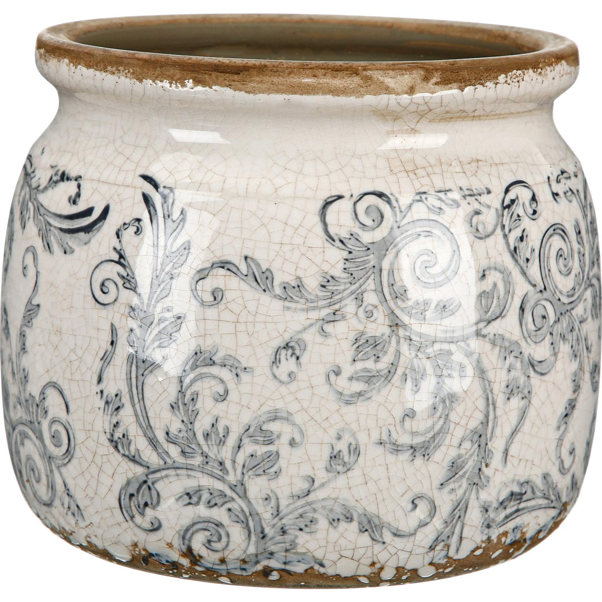 Ninehaoou vintage planter with crackle glaze adds rustic charm to interiors.