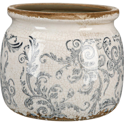 Ninehaoou vintage planter with crackle glaze adds rustic charm to interiors.
