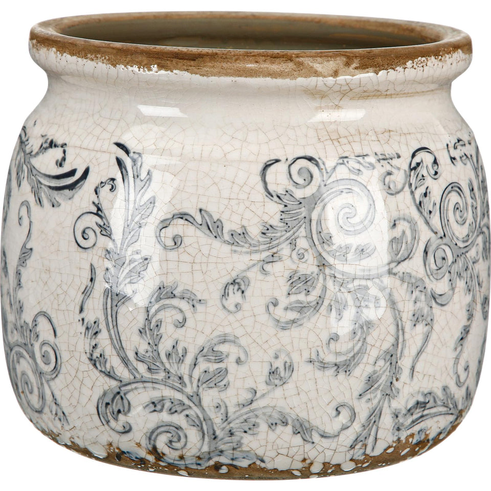 Ninehaoou vintage planter with crackle glaze adds rustic charm to interiors.