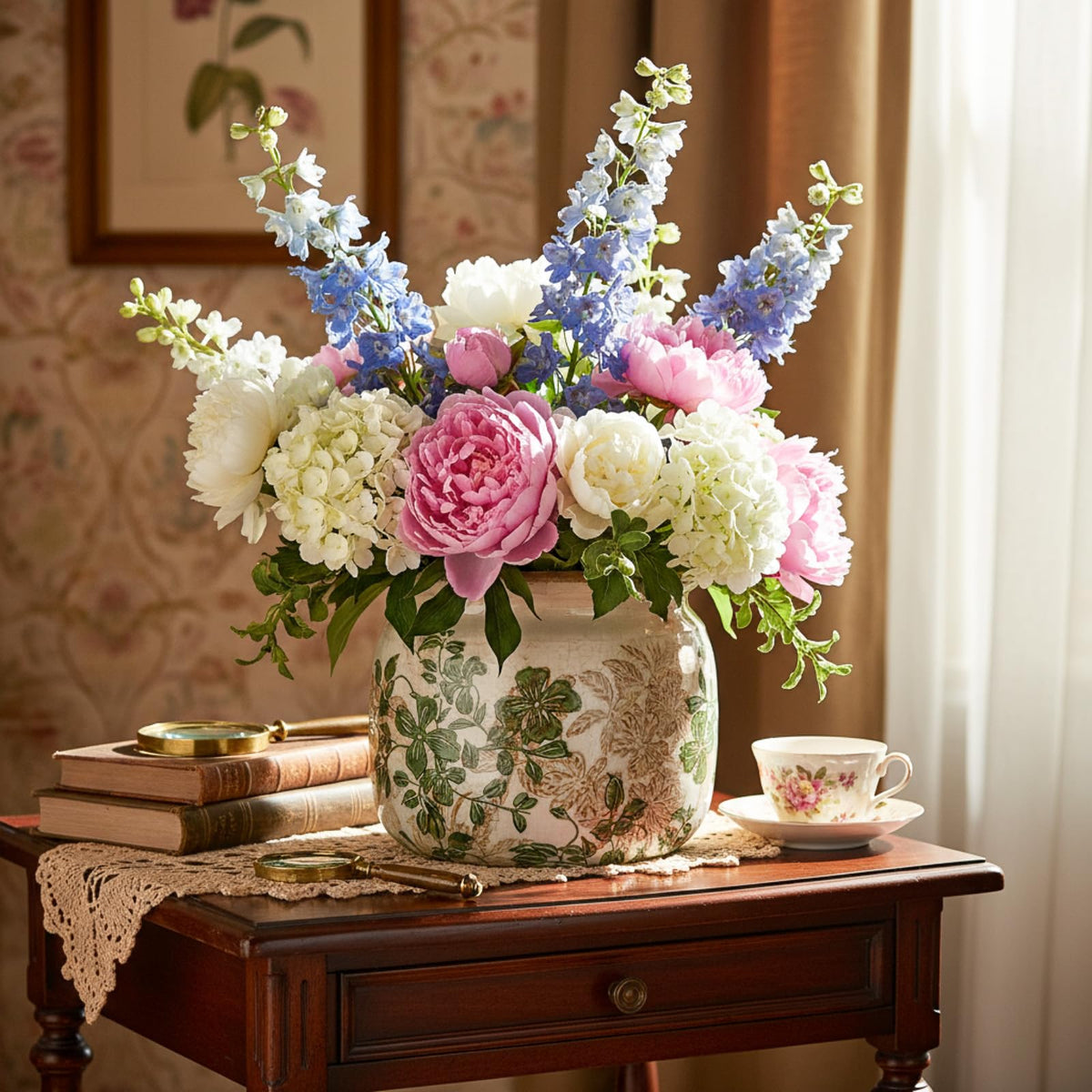 Ninehaoou vintage planter suitable for indoor or covered outdoor use.