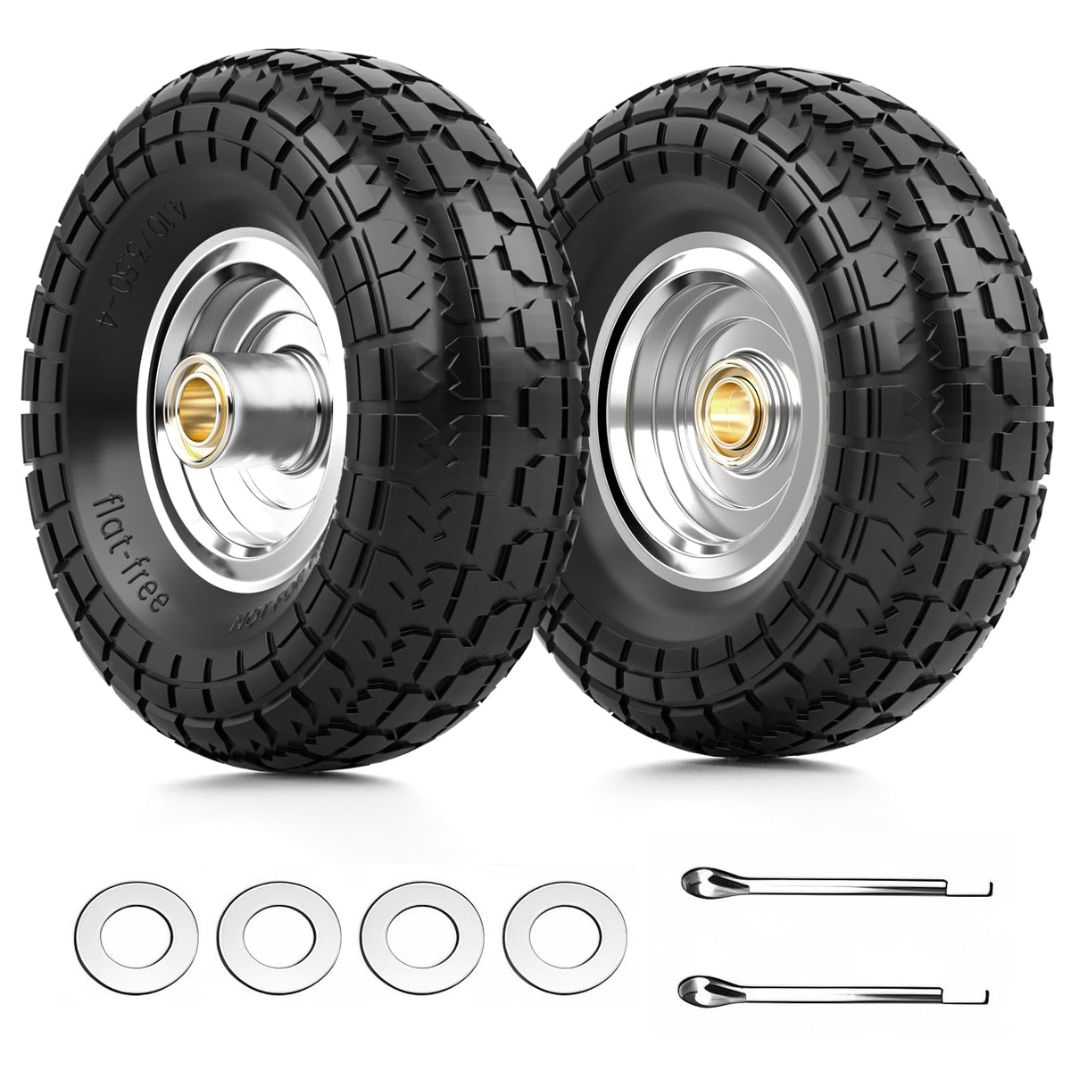 NING SHUO flat-free tire closeup with puncture-proof PU foam.