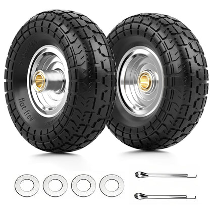 NING SHUO flat-free tire closeup with puncture-proof PU foam.