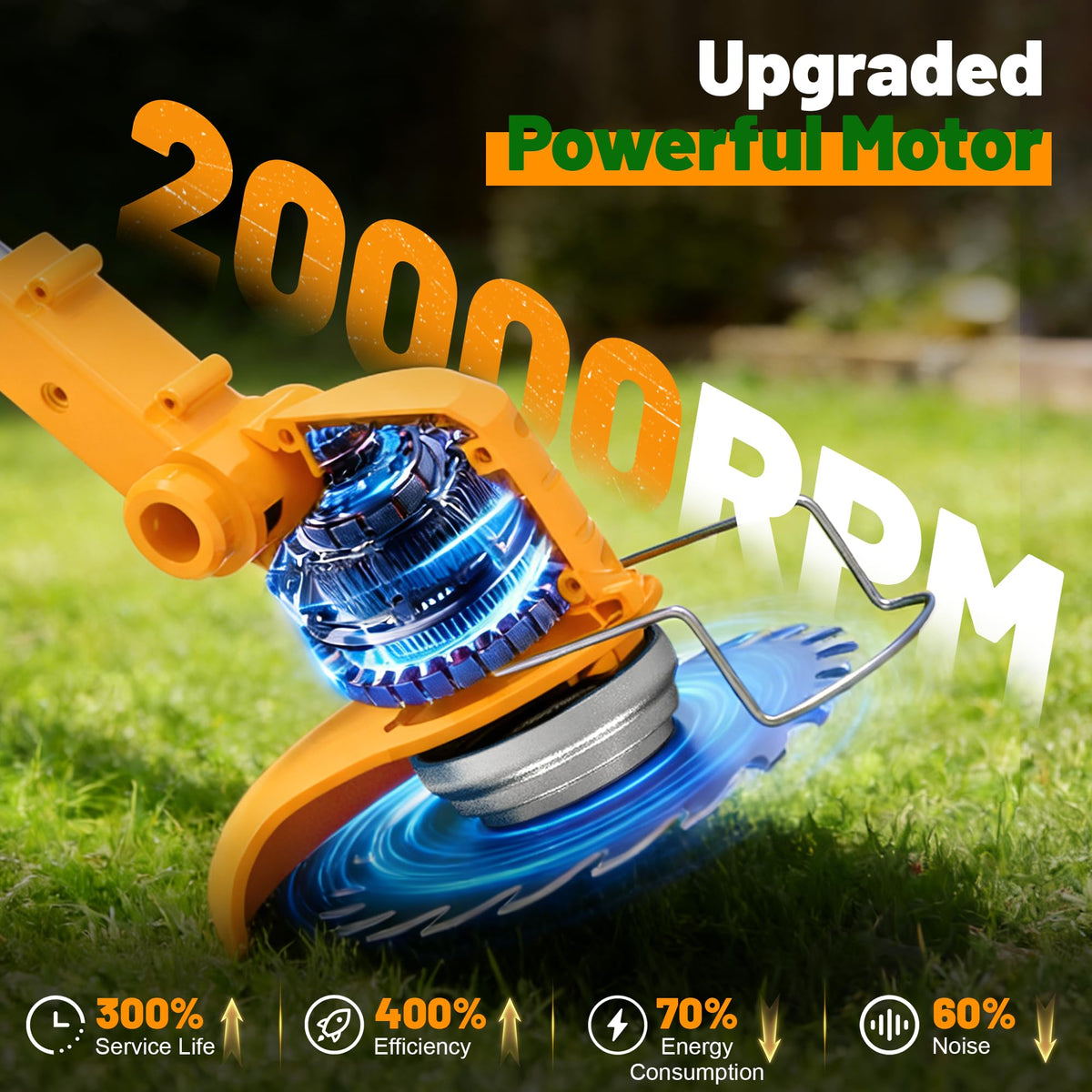 Ninghw lightweight weed wacker at 3.28 lbs reduces user fatigue.