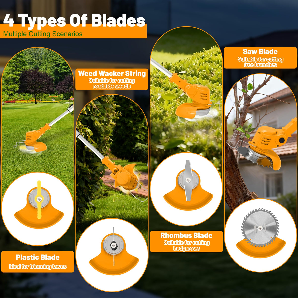 Ninghw multi-angle handle and telescopic pole for comfortable trimming.