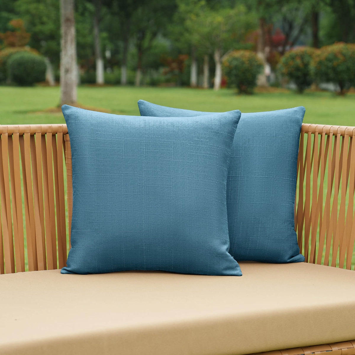 NiNi ALL textured linen finish pillow cover for outdoor decor