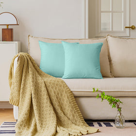 NiNi ALL lake blue pillow cover with hidden zipper for easy insertion.