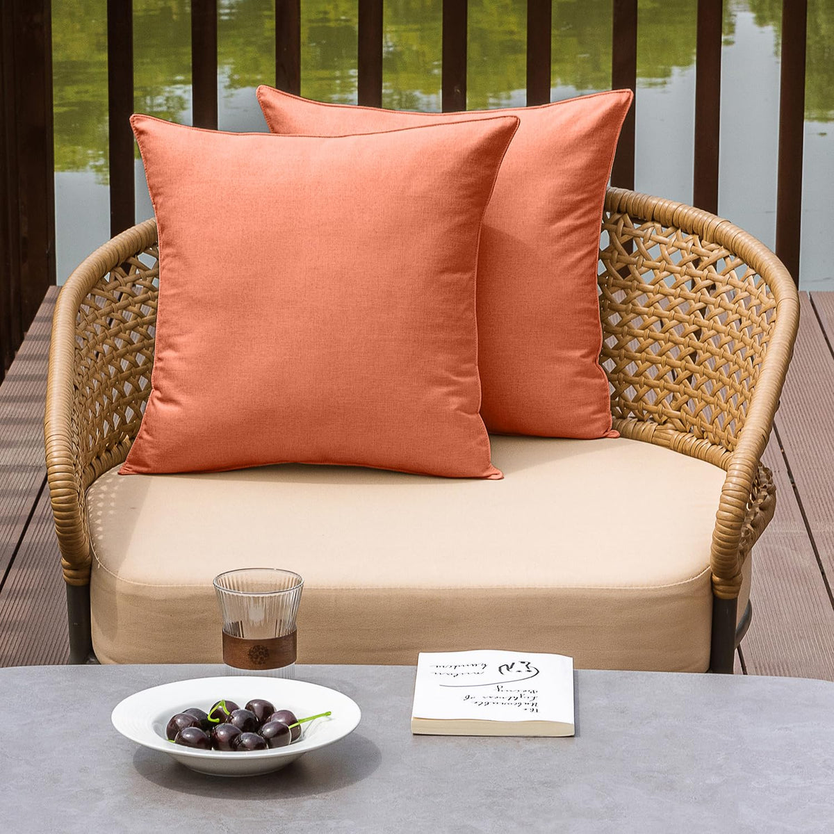 NiNi ALL orange pillow cover with hidden zipper for easy insertion