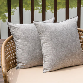 NiNi ALL outdoor pillow cover in grey with waterproof coating for patio cushions.