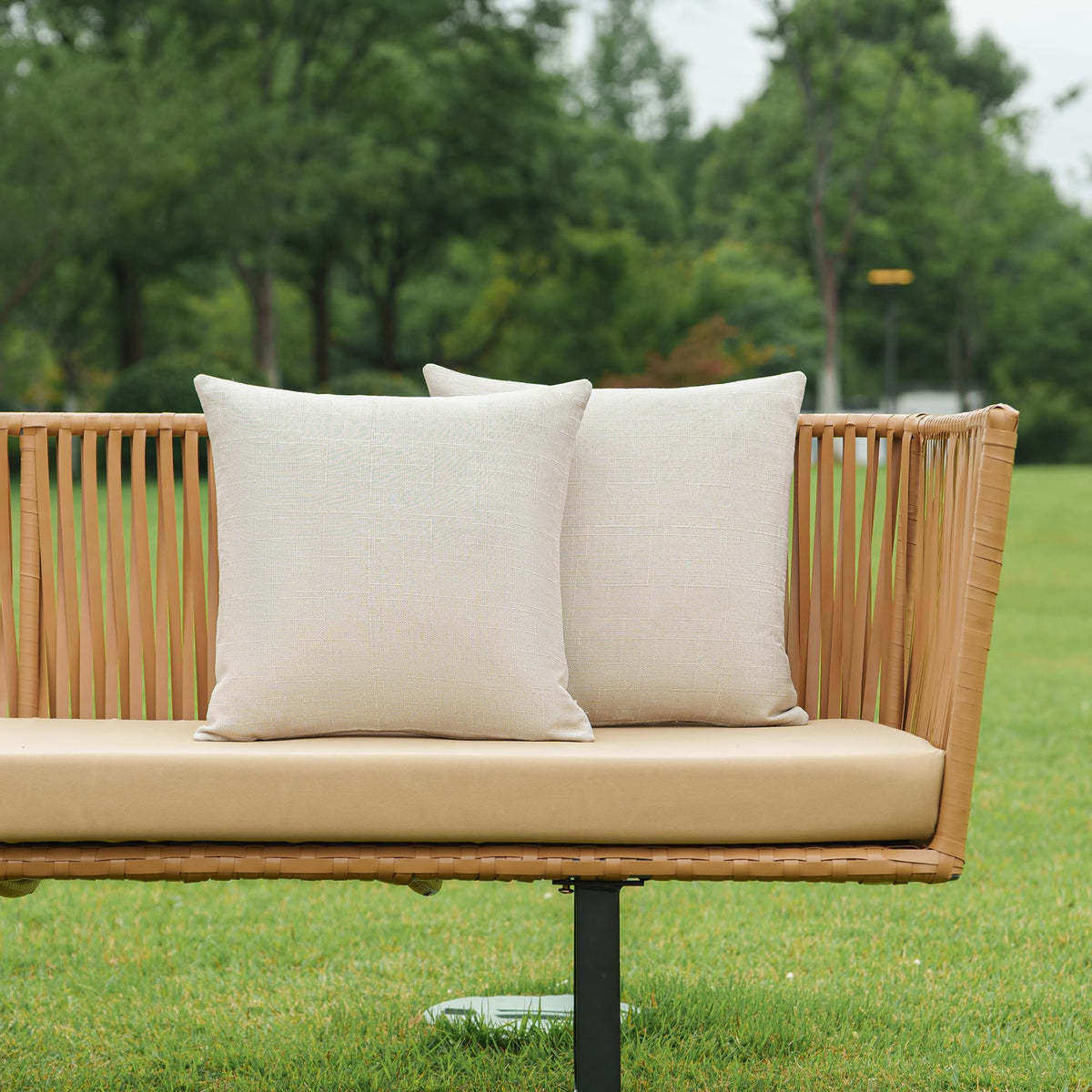 NiNi ALL outdoor pillow cover in beige for patio protection and easy care