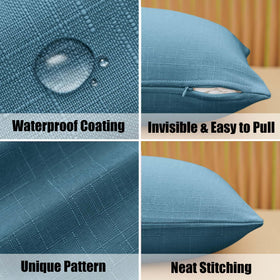 NiNi ALL waterproof pillow cover featured on a patio setup, weather-ready look